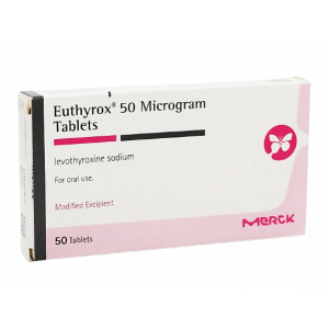 EUTHYROX 50 MCG ( LEVOTHYROXINE SODIUM ) FOR ORAL USE 50 TABLETS